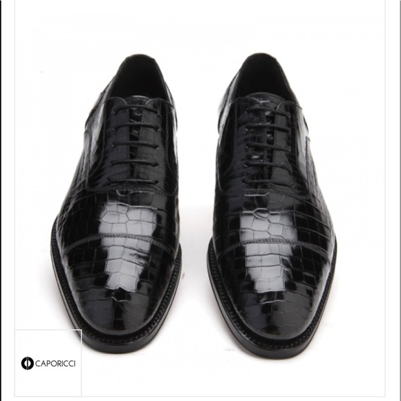 Caporicci 1102 Genuine Alligator Cap Toe Shoes black - Picture 2 of 4